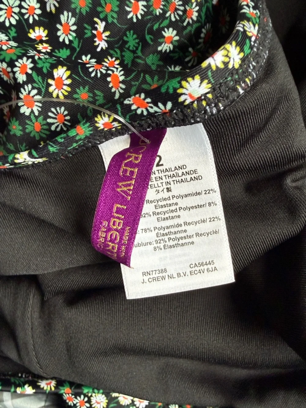 J Crew Marguerite One Piece Tank Swimsuit,  W/Liberty Fabric NWT Sz 12 Ret $148